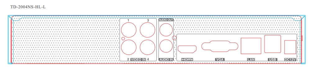 DVR 4CH 1080 + 2IP 2MP 1xHDD E/S Audio TVT
