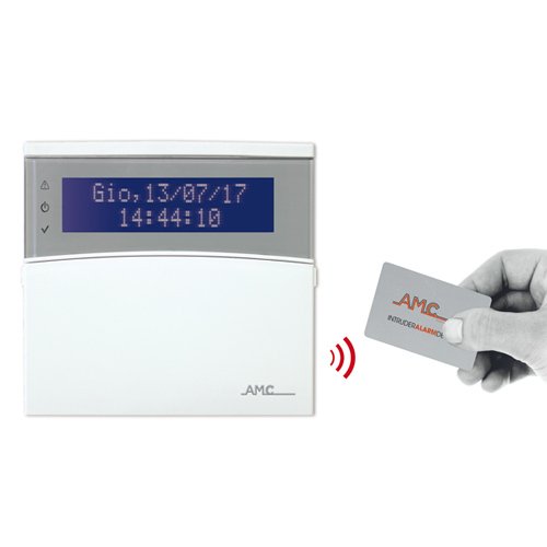 Clavier bidirectionnelle AMC K-LCD BLUE via radio 868 Mhz. Lecteur NFC / RFID intégré