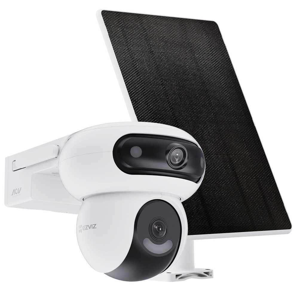 Cámara Wi-Fi de Doble Lente con Grabación 24/7 + Panel Solar de 8W