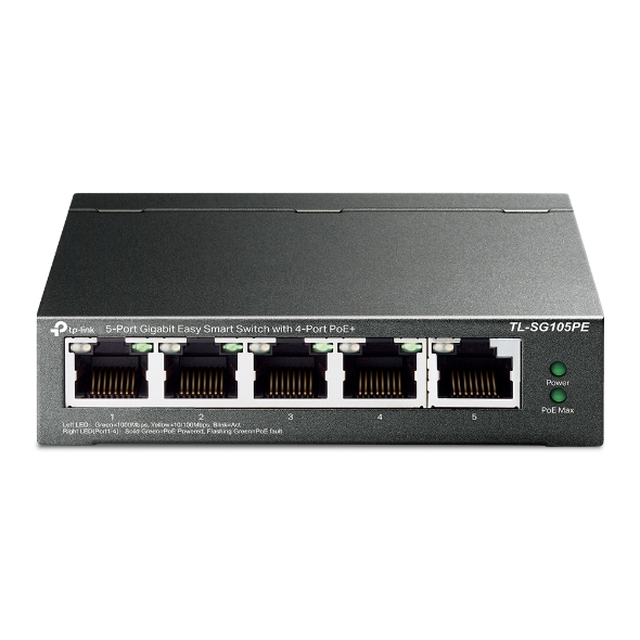 Switch Gigabit de 5 puertos y PoE+ Easy Smart No gestionable