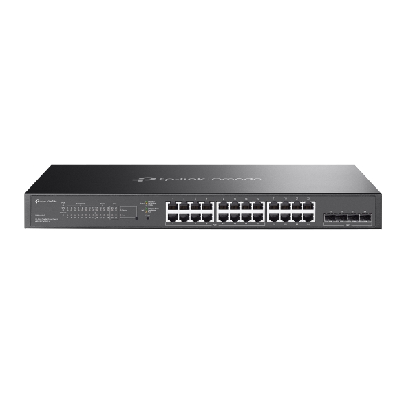 Switch Omada inteligente 28 puertos Gigabit, 16 puertos PoE+ y 4× puertos SFP
