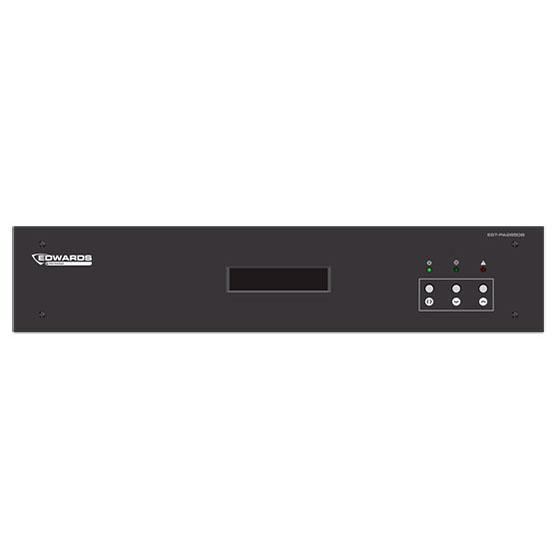Amplificador de potencia Clase D. 2 x 650 Watios. Los indicadores del panel frontal incluyen:
Suministro / Activo / Fallo, 100 / 50 Voltios disponibles a través de los bloques de terminales en
la parte trasera. Los canales de salida pueden conectarse a 1 x 1300 W mediante la conexión en
cadena de 50 V (entrada en paralelo). Se combina con el EST-PSM48 (cargador y fuente de